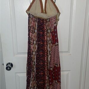 Bohemian Multicolor Halter Dress